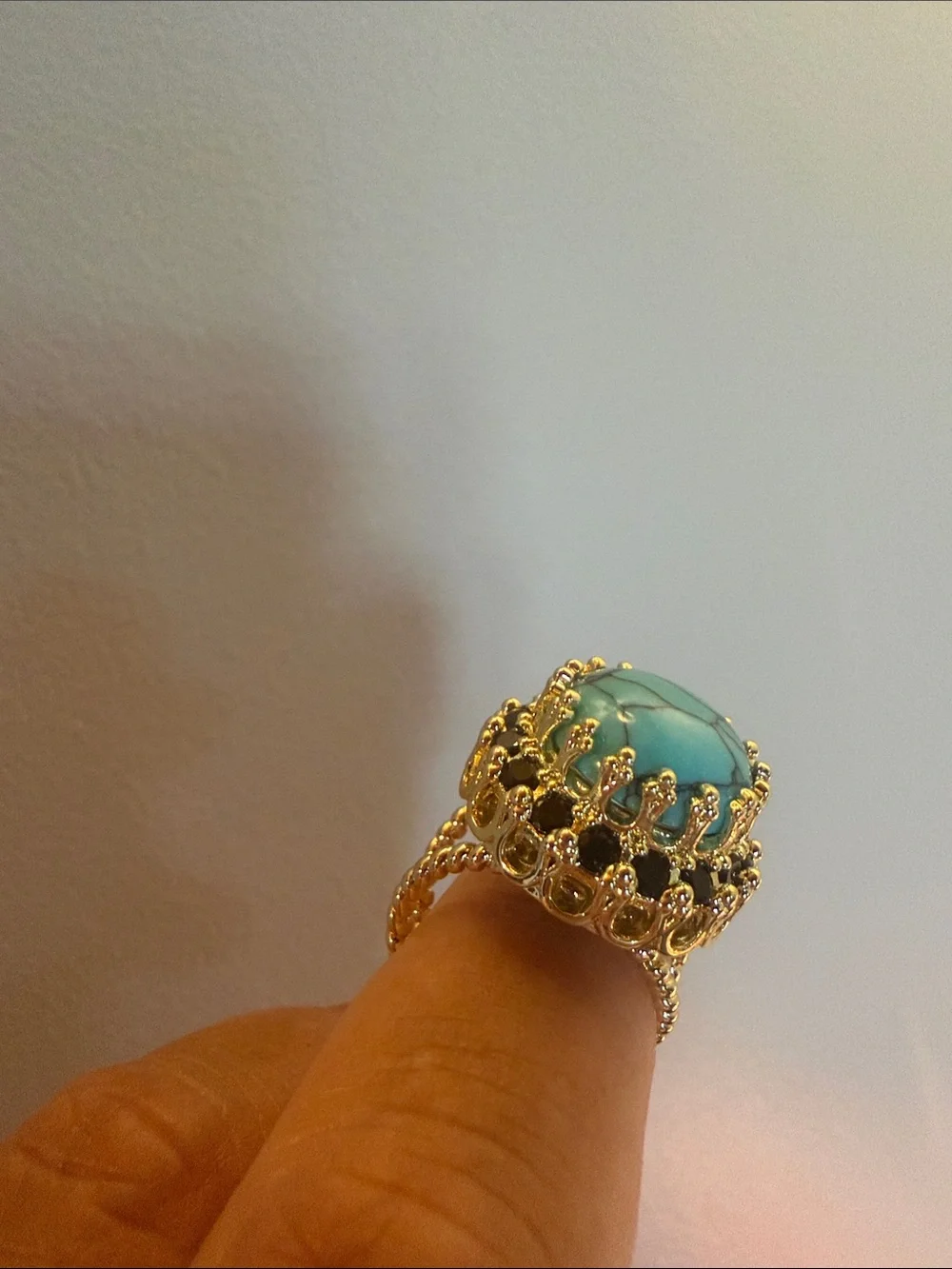New Feed Me Gems Texas Turquoise Eclipse Ring